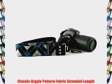 Joey Blue 2 SLR/DSLR Extended Length Argyle Camera Strap