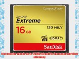 SanDisk Extreme 16GB CompactFlash Memory Card UDMA 7 Speed Up To 120MB/s- SDCFXS-016G-X46
