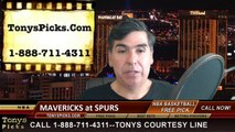 San Antonio Spurs vs. Dallas Mavericks Free Pick Prediction NBA Pro Basketball Odds Preview 3-27-2015