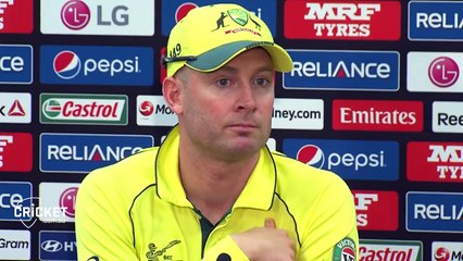 Things got a little bit awkward in Michael Clarke's post-match press conference