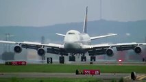 Great 747-400 Crosswind Landings at Boston!