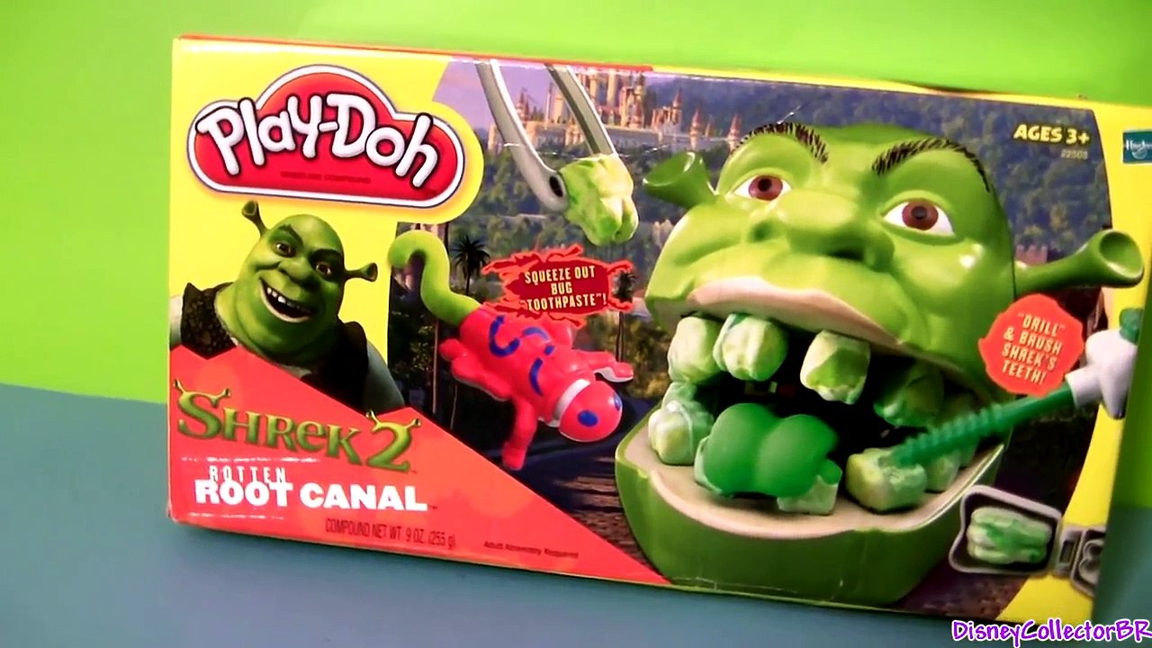 Play Doh Shrek 2 Rotten Root Canal Playset Dentist Dr Drill N Fill Play Dough Comparison toys Review