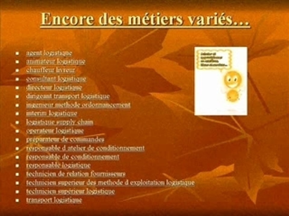 Métiers de la logistique