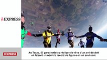 57 parachutistes dans les airs: le zapping insolite