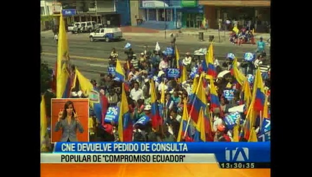 El CNE devuelve pedido de consulta popular de “Compromiso Ecuador”
