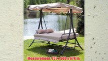 Canopy Patio Porch 3 Person Swing Lounger Chair and Bed - Cappuccino