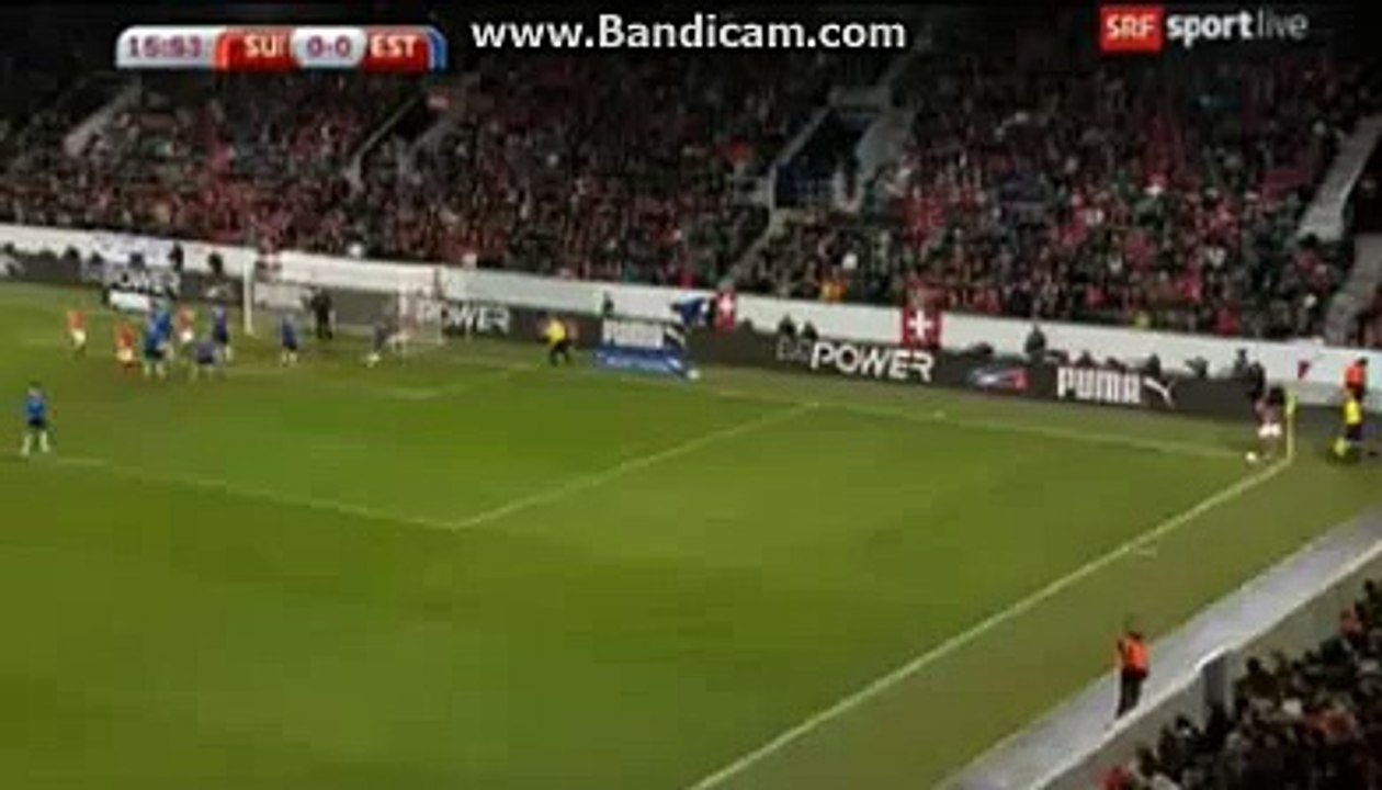 Goal Fabian Schar Switzerland vs Estonia 1-0 27.03.2015