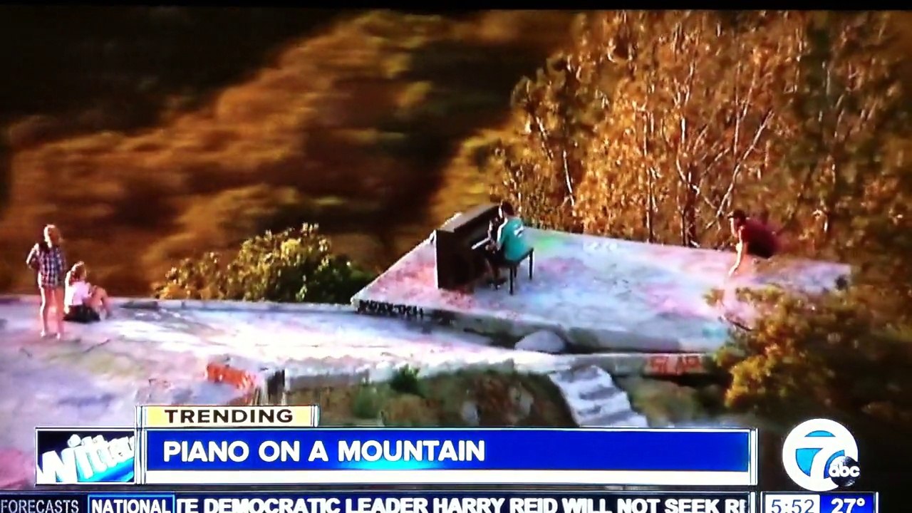 piano on a mountain