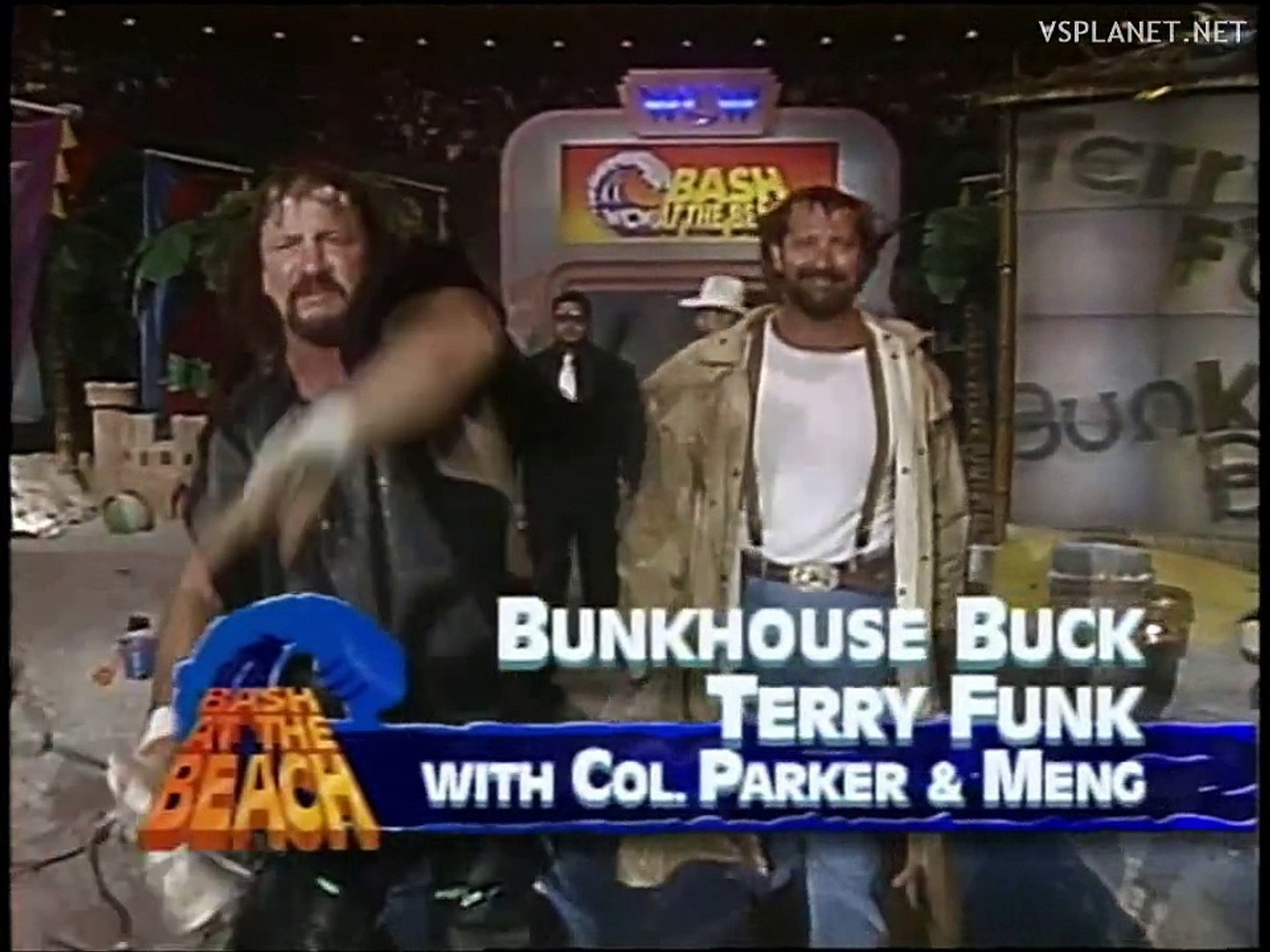 ⁣Terry Funk & Bunkhouse Buck vs Dustin Rhodes & Arn Anderson, WCW Bash at the Beach 1994