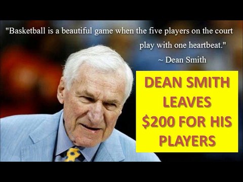 North Carolina Tar Heels Dean Smith Leaves $200 To Ever Player He Coached 2015