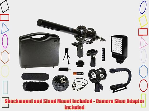 Professional DSLR Microphone Stabilizer LED Video Light Accessories Kit for Nikon D7100 D7000
