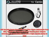 Deluxe 58mm NDX Variable Range Neutral Density Fader Filter Kit (Adjustable From ND2-ND1000)
