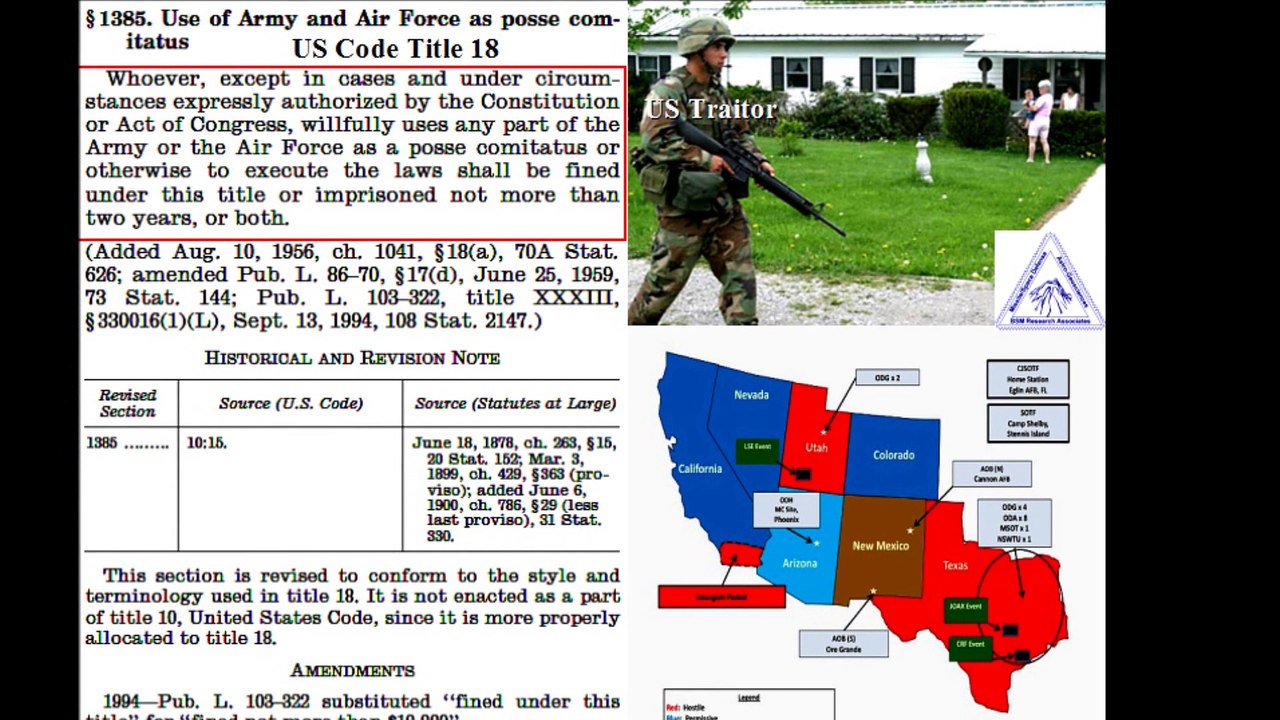 US Criminal Government: Obama Operation JADE HELM 15; VIOLATION of US CODE Title 18; Section 1385