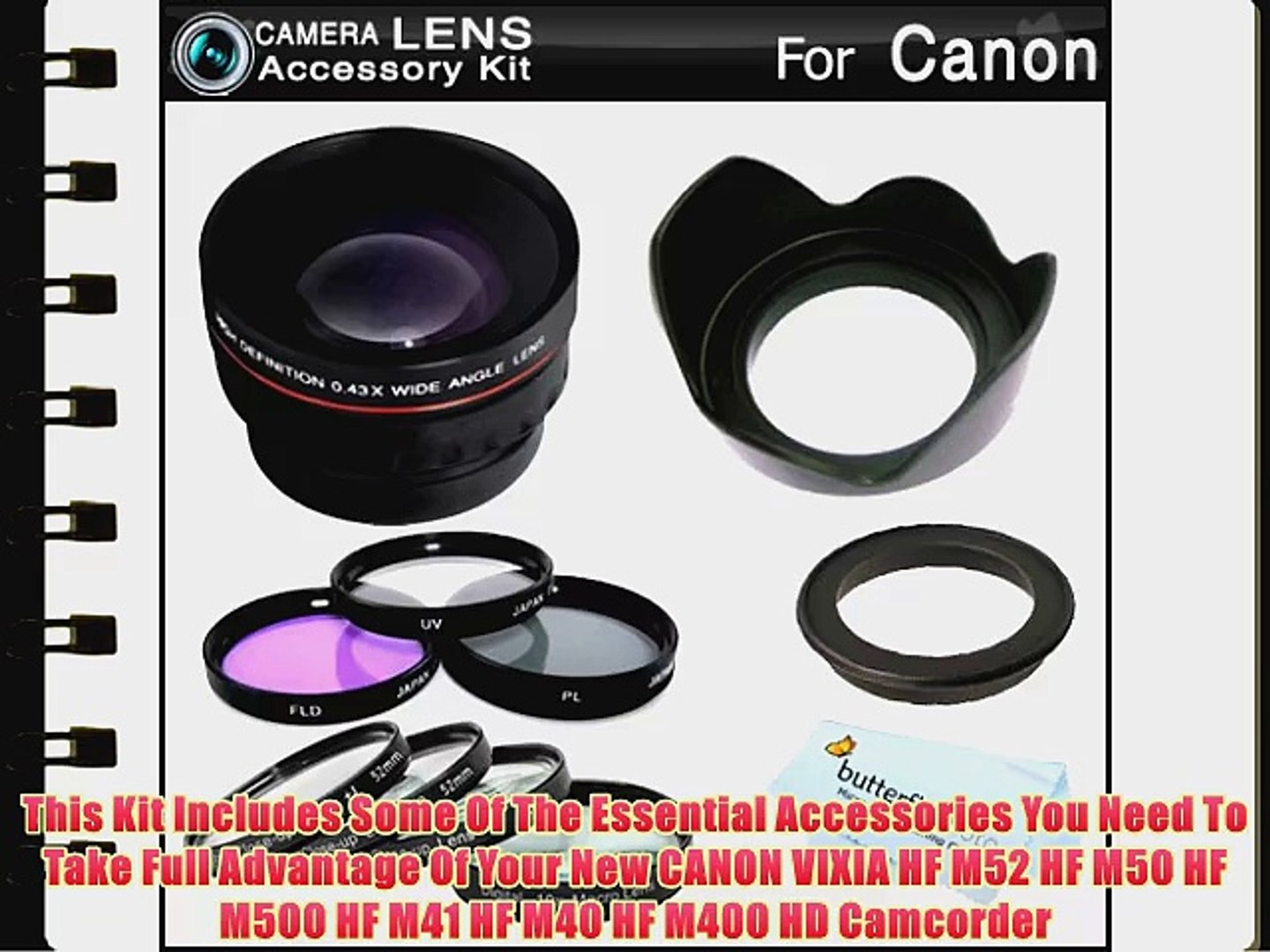 Essential Lens Kit For Canon Vixia Hf M52 Hf M50 Hf M500 Hf M41 Hf M40 Hf M400 Hd Camcorder Video Dailymotion