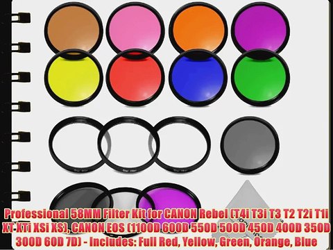 Professional 58MM Filter Kit for CANON Rebel (T4i T3i T3 T2 T2i T1i XT XTi XSi XS) CANON EOS
