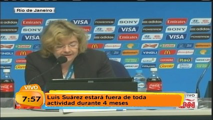 FIFA suspende a Suárez por nueve partidos y cuatro meses de actividades