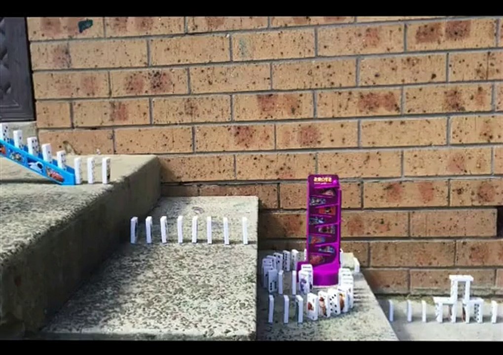 Dominos on uneven stairs