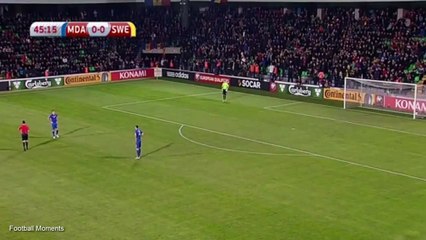 Le but gag inscrit par Zlatan Ibrahimovic contre la Moldavie