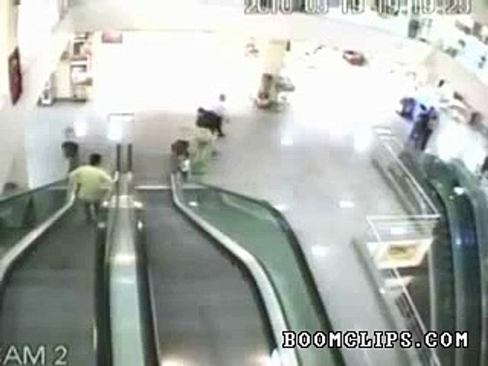 escalator hero saves falling kid
