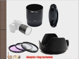 LENS ADAPTER TUBE FOR NIKON COOLPIX P500   LENS HOOD plus FILTER UV C-PL F-DL AND LENS C AP