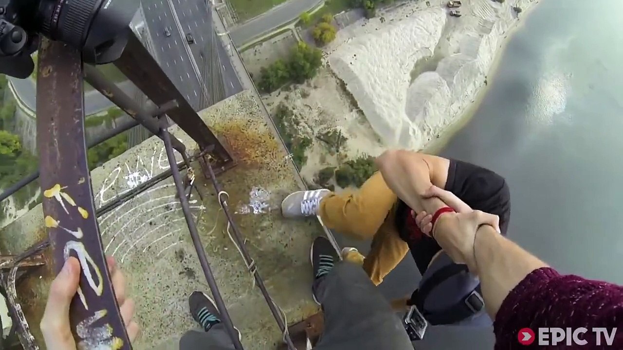Illegal Freerunner's Insane Ukrainian Bridge Jump
