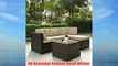Palm Harbor 5 Piece Outdoor Wicker Seating Set - Two Corner Chairs Center Chair Ottoman & Coffee