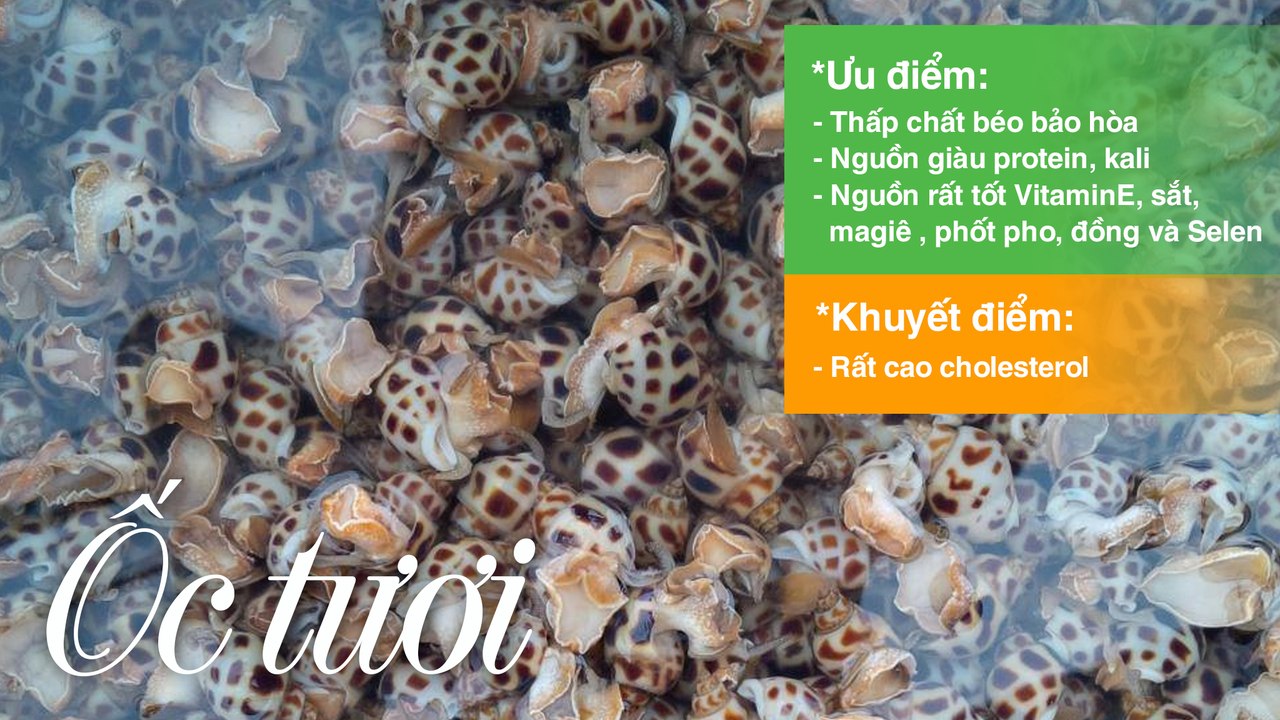 Giá trị dinh dưỡng của ốc tươi giàu đạm, khoáng chất tốt cho thể hình