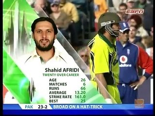 SHAHID 'BOOM BOOM' AFRIDI QUICKFIRE 28 VS ENGLAND T20 2006
