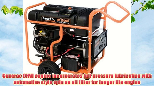 Generac 5734 GP15000E 15000 Watt 992cc OHVI Gas Powered Portable Generator with Electric Start