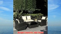 Giantex 4 PCS Cushioned Outdoor Wicker Patio Set Garden Lawn Sofa Furniture Seat Brown