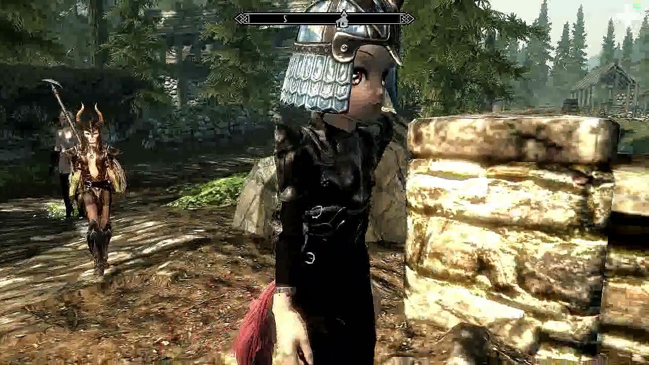 TESV Skyrim  Tia  Eryniel und Elin Bernstein erstmal wieder Richtung Weisslauf 2015-03-28 23-48-51-10