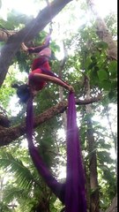 Aerial silk practice @ Black Sands beach, big island, Hawaii.