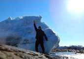 Giant Ice Mounds Stranded on Shores of St Lawrence River