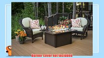 Crystal Fire Pit Table with Brown Base