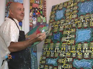 Un joven cambió su triste historia del pasado por una obra de arte