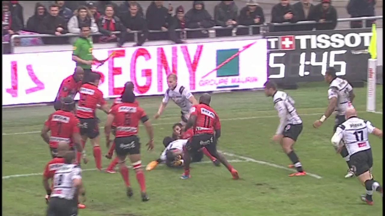 TOP14 - Oyonnax - Brive: Essai Silvere Tian (OYO) - J21 - Saison  2014/2015