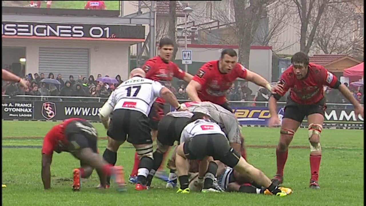 TOP14 - Oyonnax - Brive: Essai Silvere Tian (OYO) - J21 - Saison  2014/2015