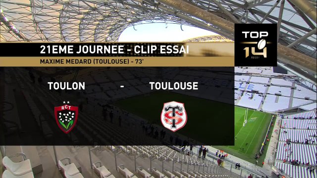 TOP14 - Toulon - Toulouse: Essai 2 Maxime Medard (TLS) - J21 - Saison 2014/2015