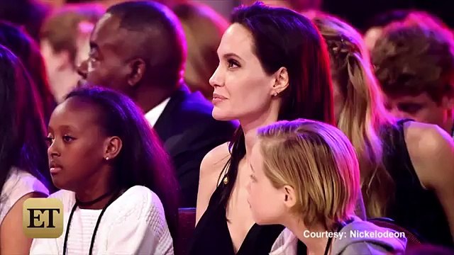 Angelina Jolie Shows Up at Kids' Choice Awards with Daughters, Wins Best Villain
