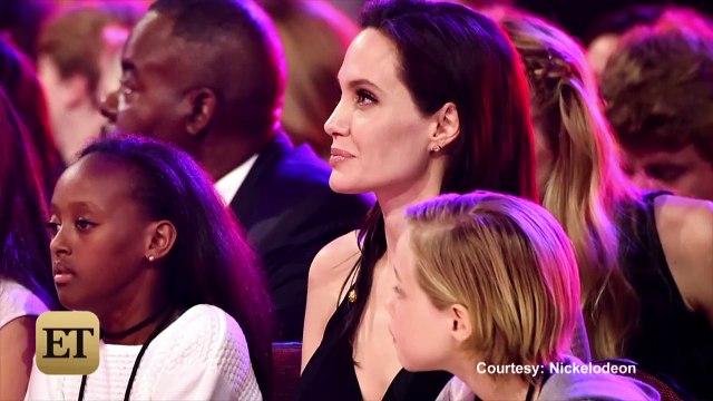 Angelina Jolie Wins Best Villain Award with Daughters At Kids Choice Awards 2015
