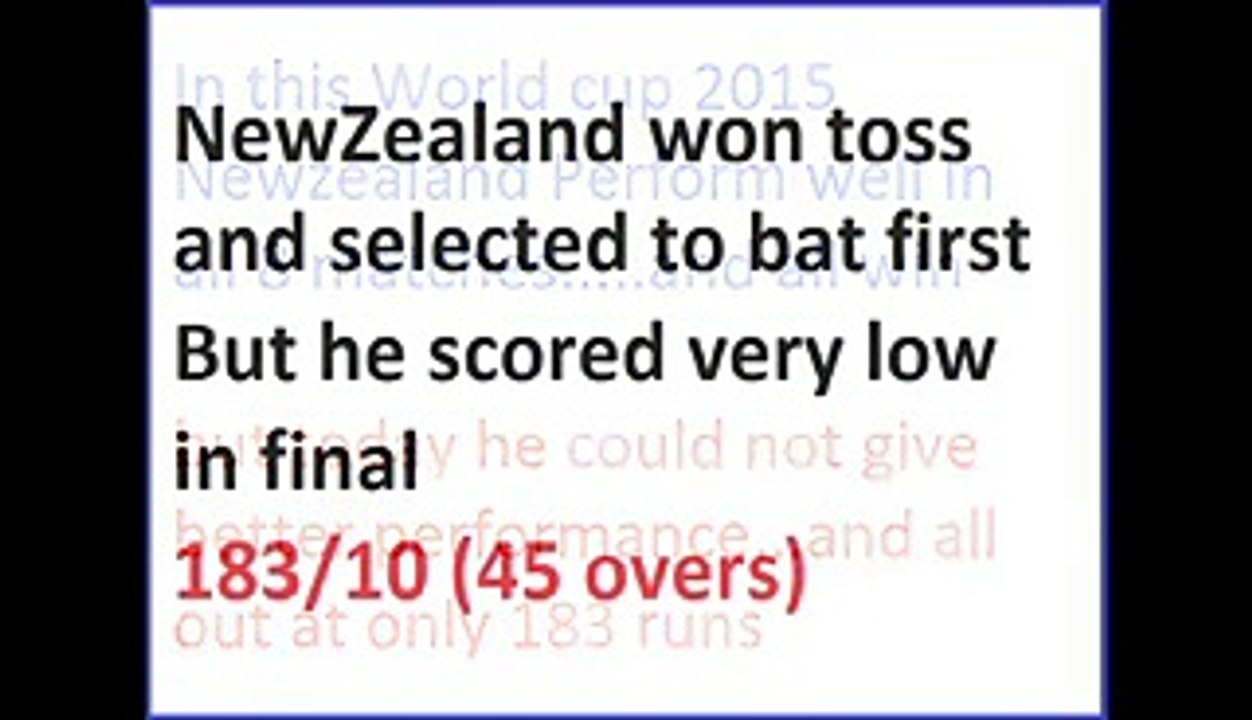 Australia Won world cup 2015 vs New Zealand-highlights innings-Video Dailymotion