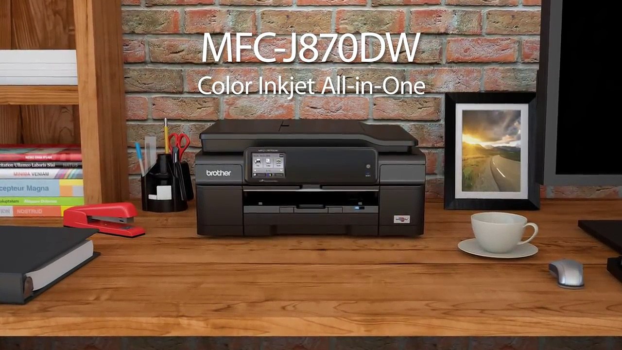 מדפסת ברדר רשת חוטית ואלחוטית צג ענק "2.7 Brother MFC-J870DW