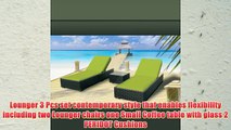 Luxxella Outdoor Patio Wicker Furniture 3 Pc Chaise Lounge Set PERIDOT
