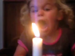 Hilarious Funny Little Girl Blowing out Candle