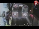 Sarhoş adam trenin altında kalıyordu