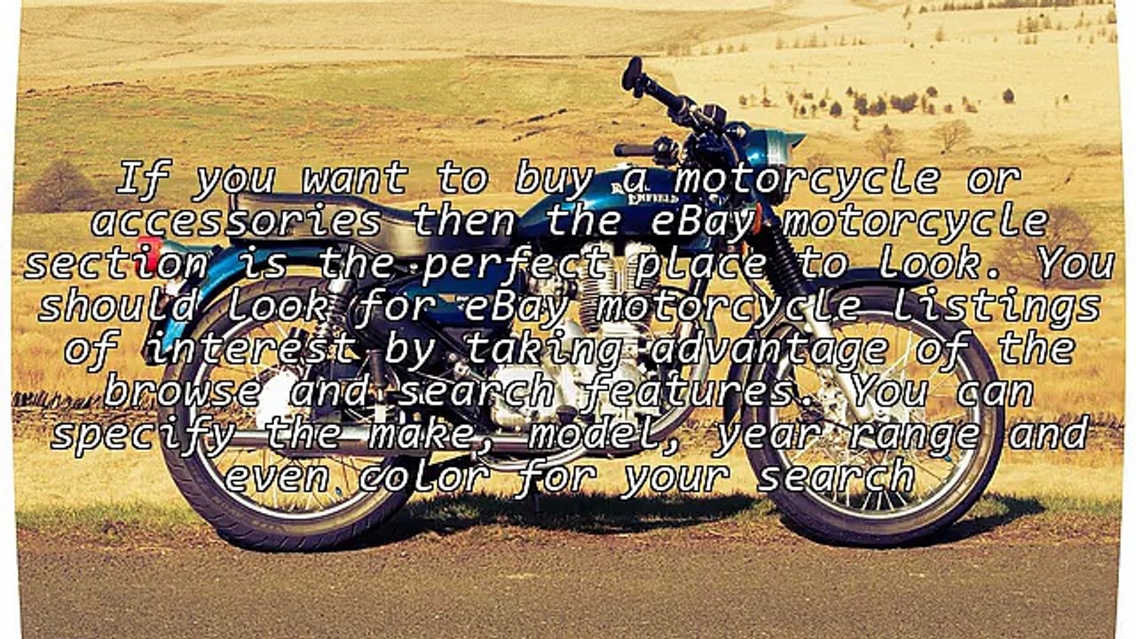 How To Buy A Motorcycle On Ebay