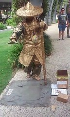 Man Sitting in Air Without Hidden Chair Trick