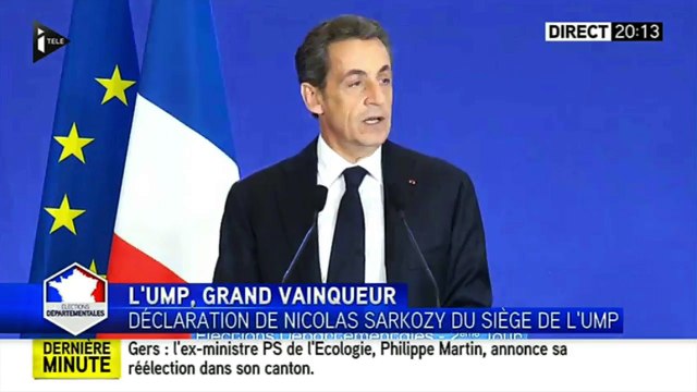 Départementales - Nicolas Sarkozy : C'est le mensonge, le déni, l'impuissance qui sont sanctionnés