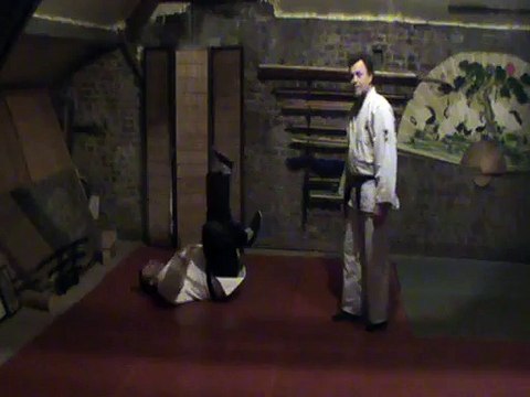 Sol contre debout latéral aux mains: ryo-mune dori à genou, jambes inversées