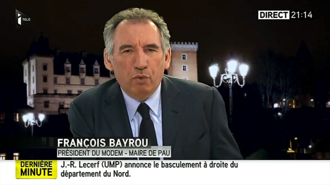 Départementales - François Bayrou : "Un vote sanction n'est pas un vote d'adhésion"